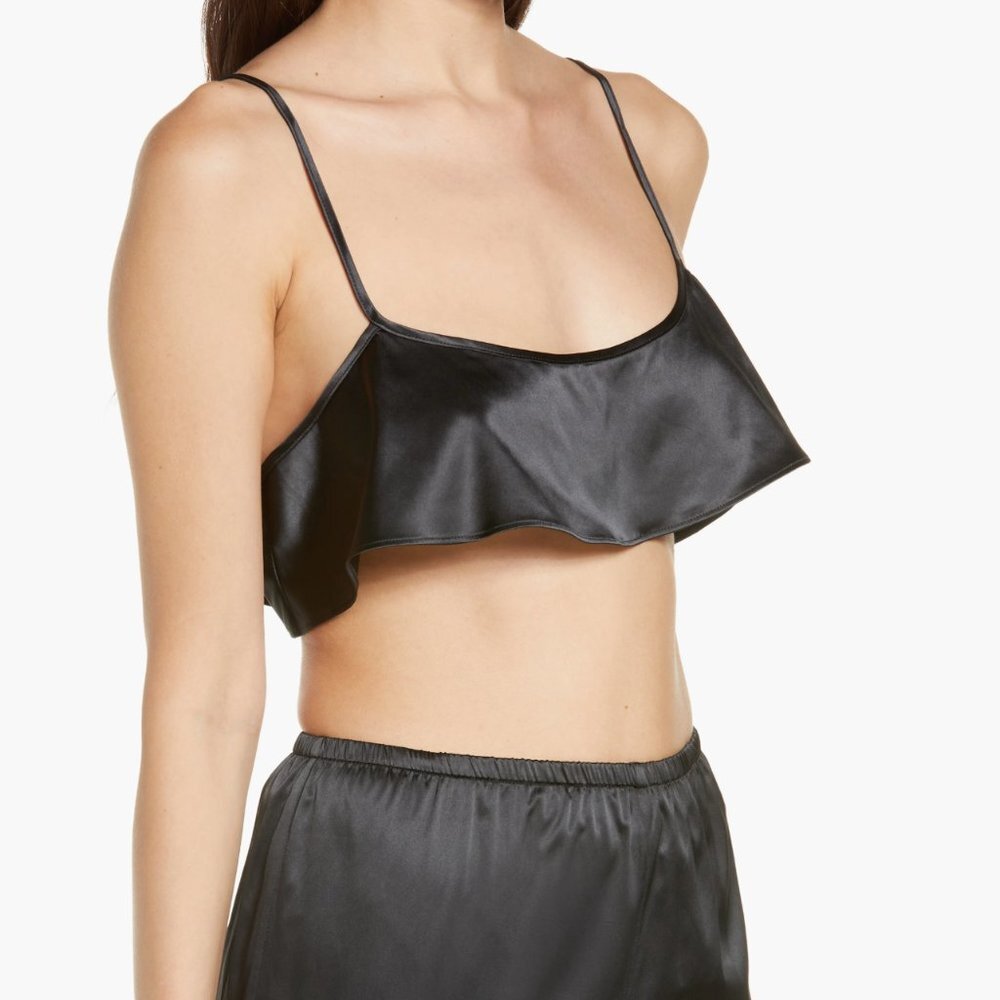 SKIMS Woven Shine Collection Satin Camisole in Onyx Size XXS NWOT